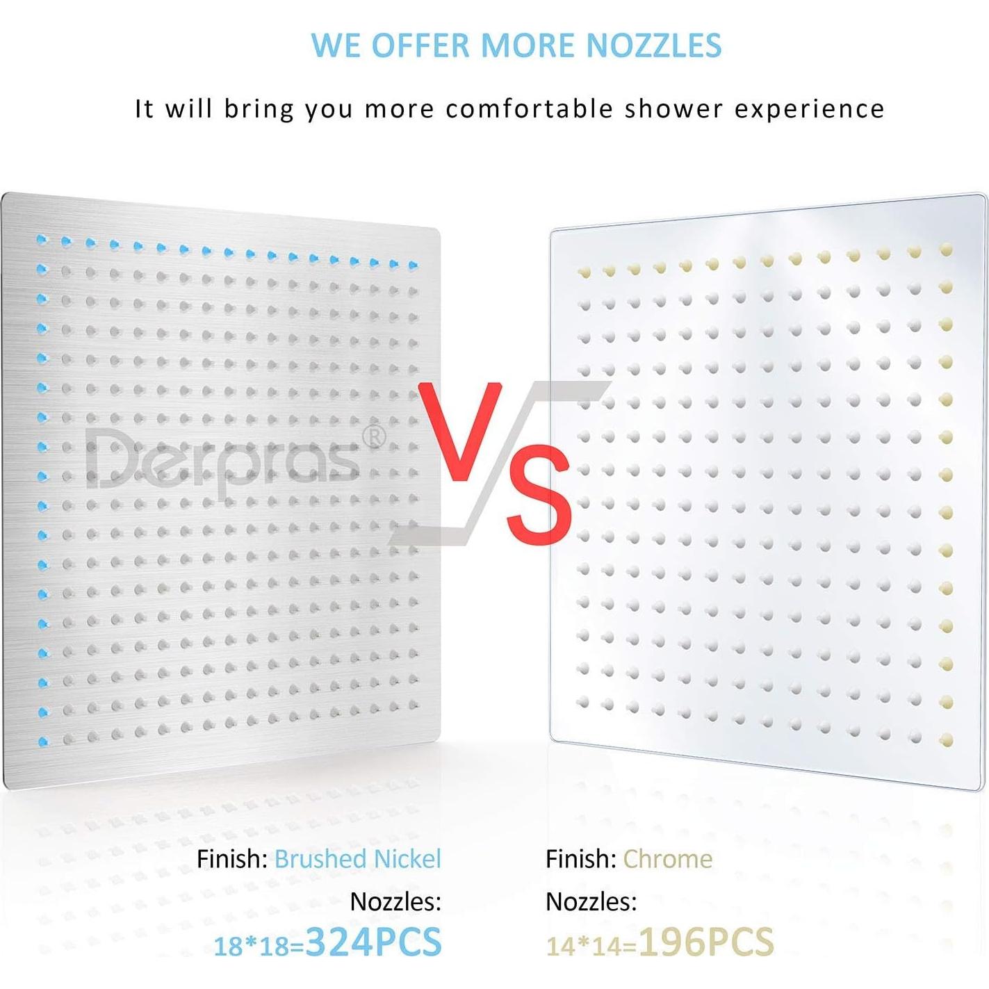 Cabezal de Ducha de Lluvia Derpras 40x40 cm Acero Inoxidable