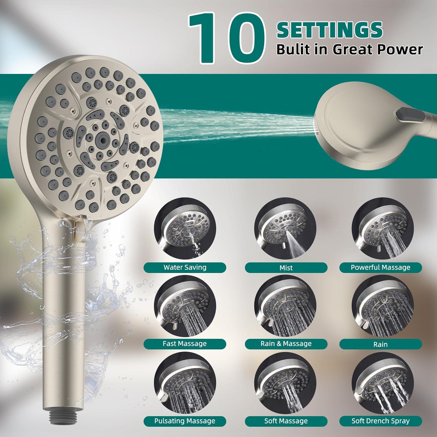 Cabezal de Ducha Hygie Rinse 10 Pulgadas Acero Inoxidable