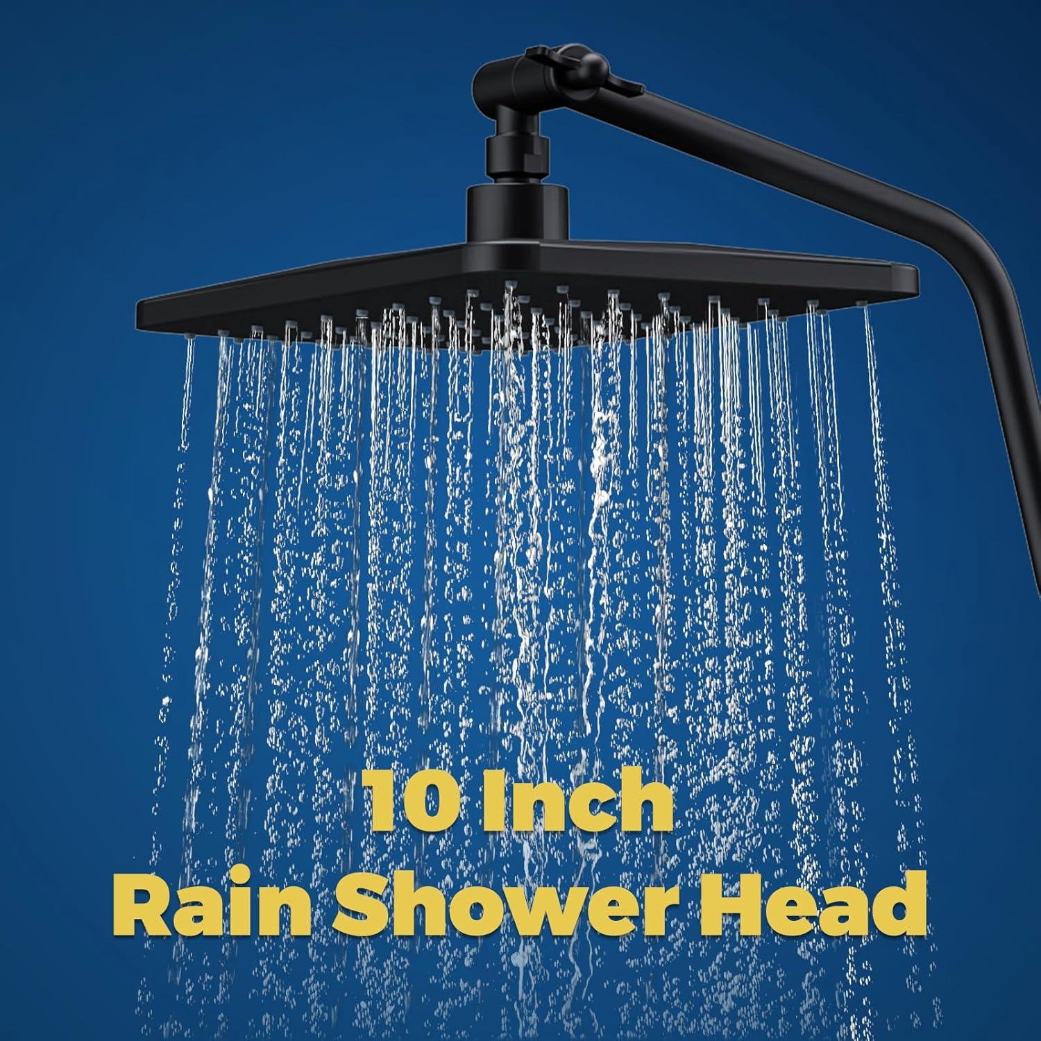Cabezal de Ducha de Lluvia WRISIN 25 cm con Spray de Mano 7 Funciones