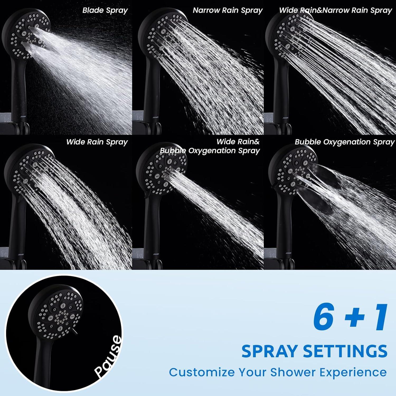 Combo Ducha Filtrada Ryamen 10" Ajustable 7 Modos Negro