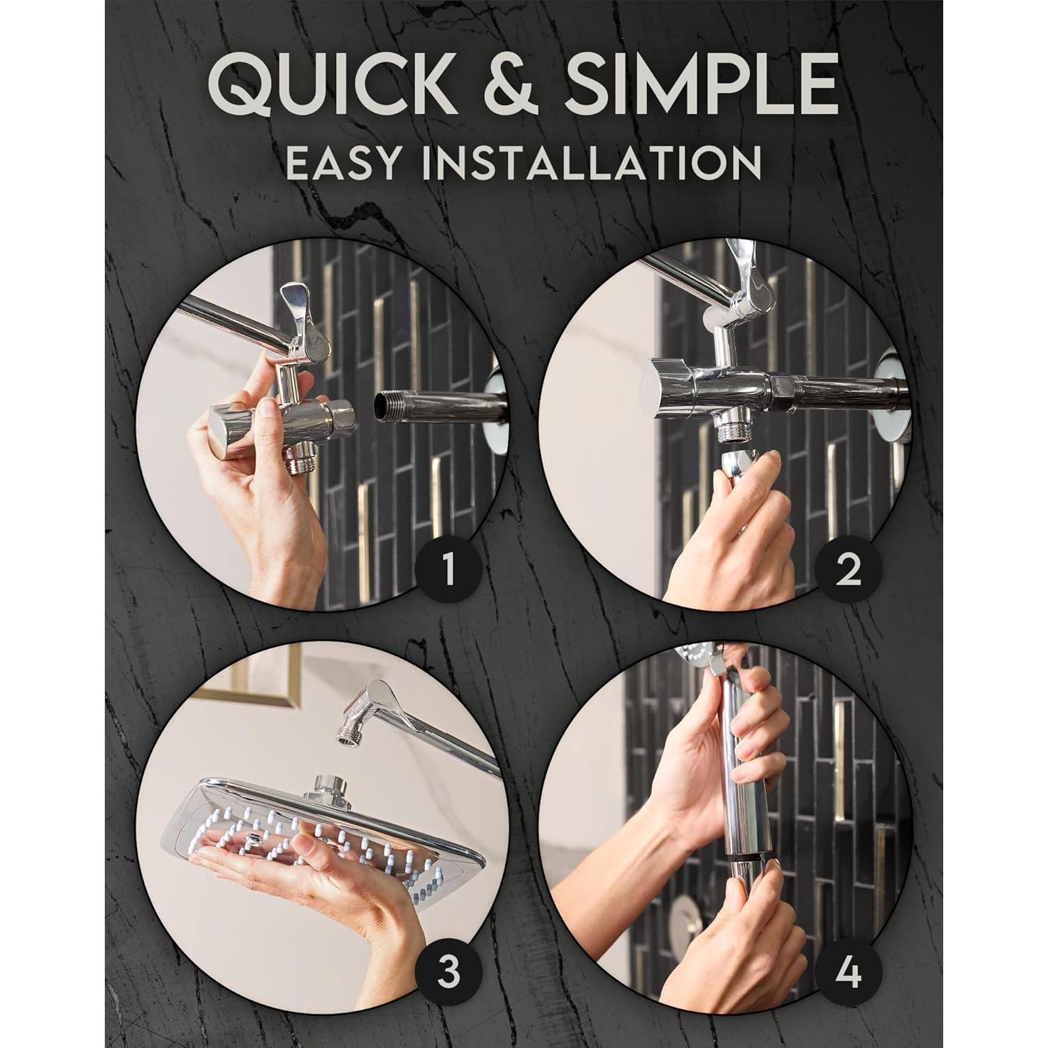 Cabezal de Ducha Veken Alta Presión Cromo Combo 3 Modos