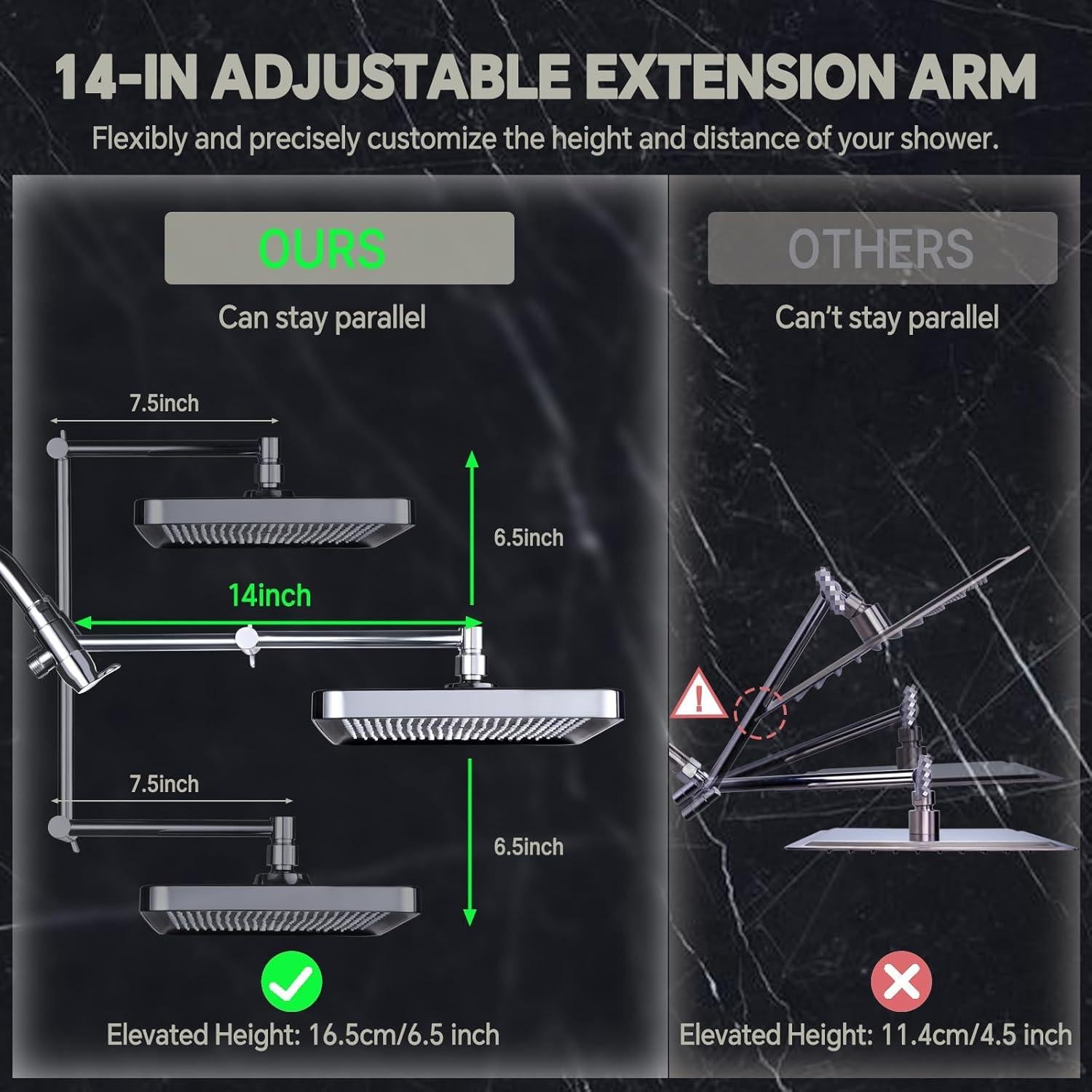 Cabezal de Ducha de Lluvia JFJIARUI 33 cm con Ducha de Mano