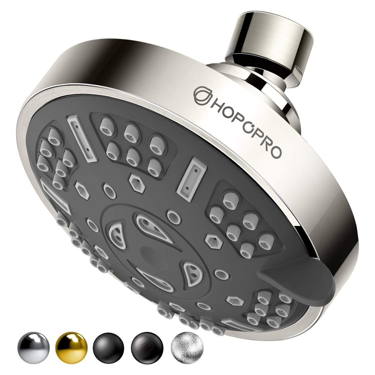 Cabezal de Ducha HOPOPRO 9 Modos Alta Presión Níquel Cepillado
