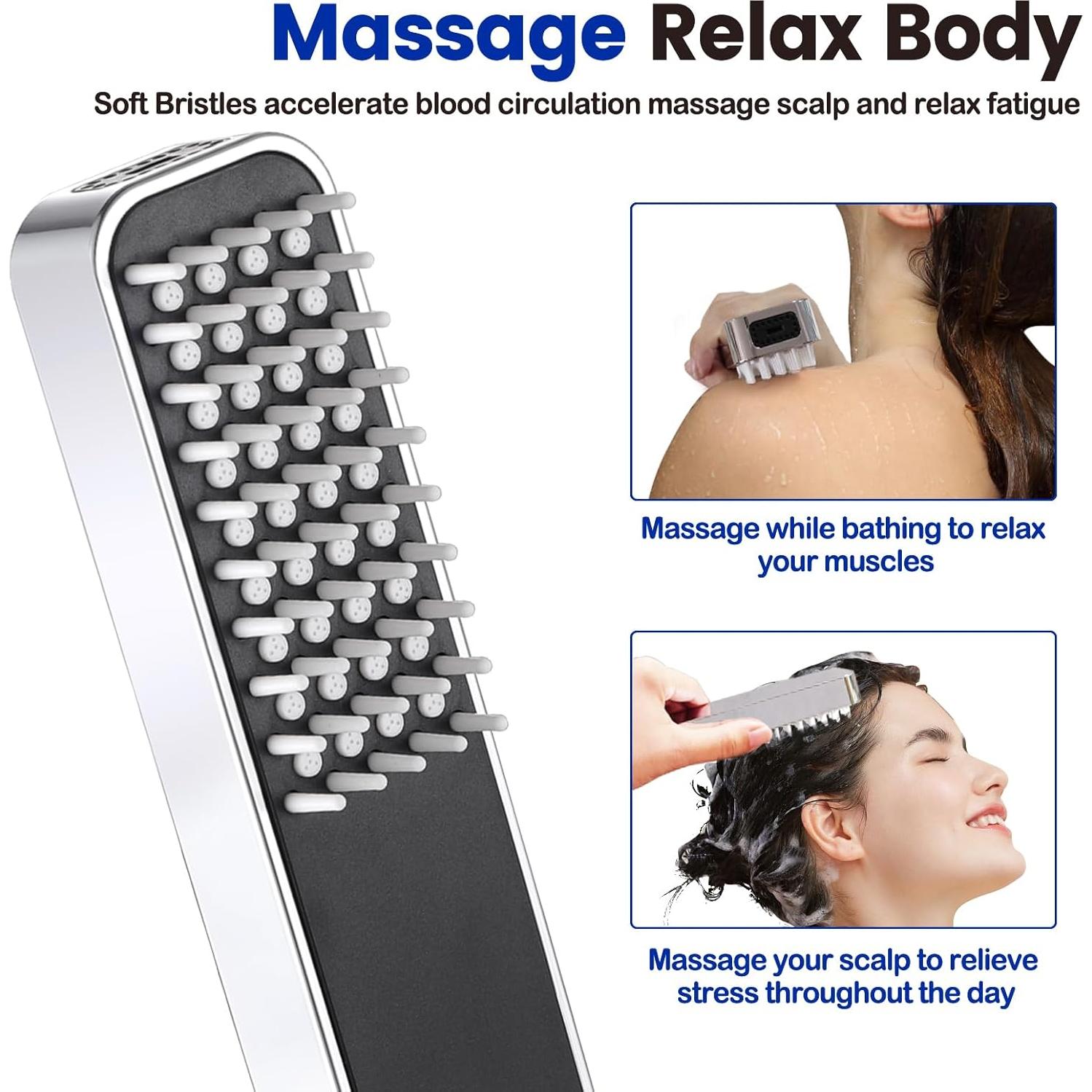 Cabezal de Ducha de Lluvia QMLALA 33 cm con Rociador de Mano