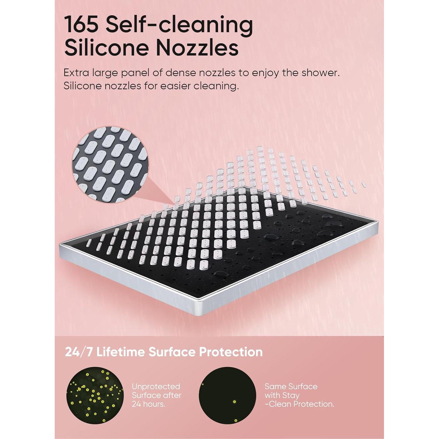 Cabezal de Ducha de Lluvia Cobbe 30 cm 6 Modos Cromo