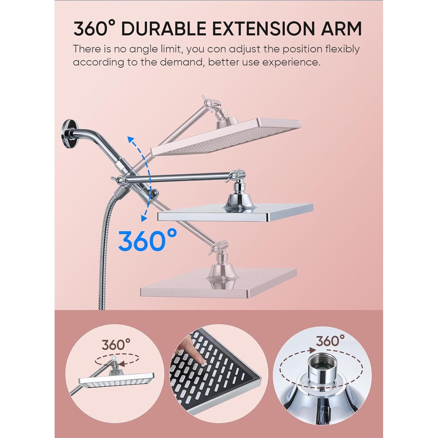 Cabezal de Ducha de Lluvia Cobbe 30 cm 6 Modos Cromo