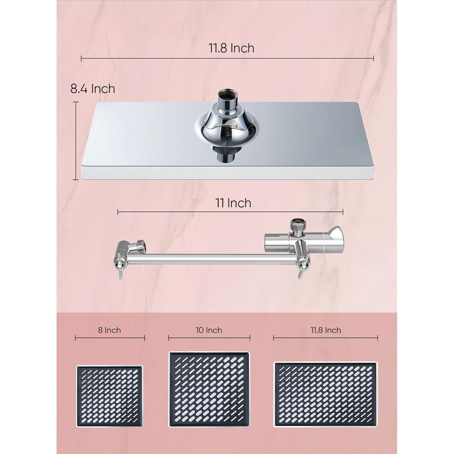 Cabezal de Ducha de Lluvia Cobbe 30 cm 6 Modos Cromo