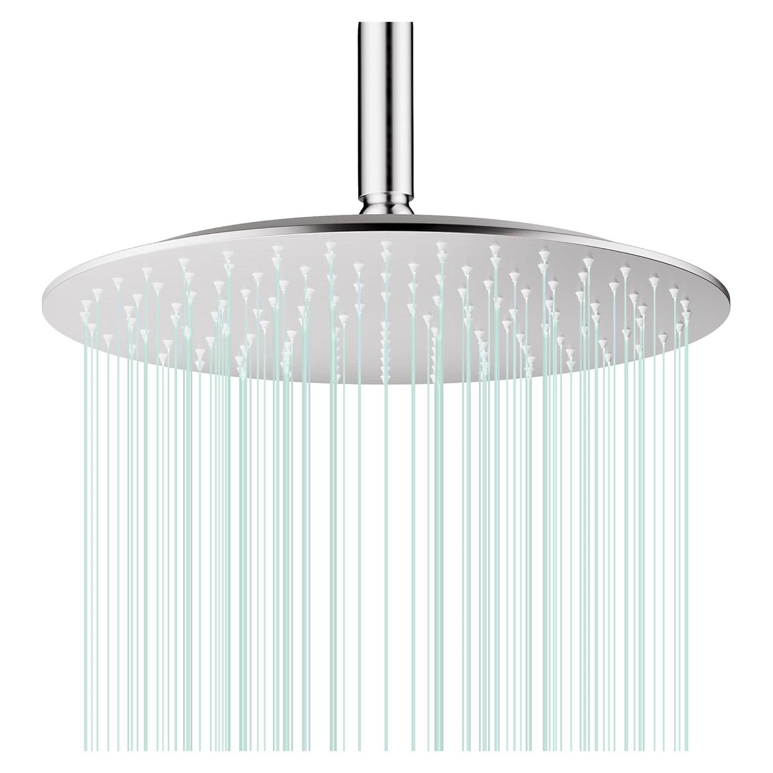 Cabezal de Ducha AULEEND 12" Acero Inoxidable Niquelado