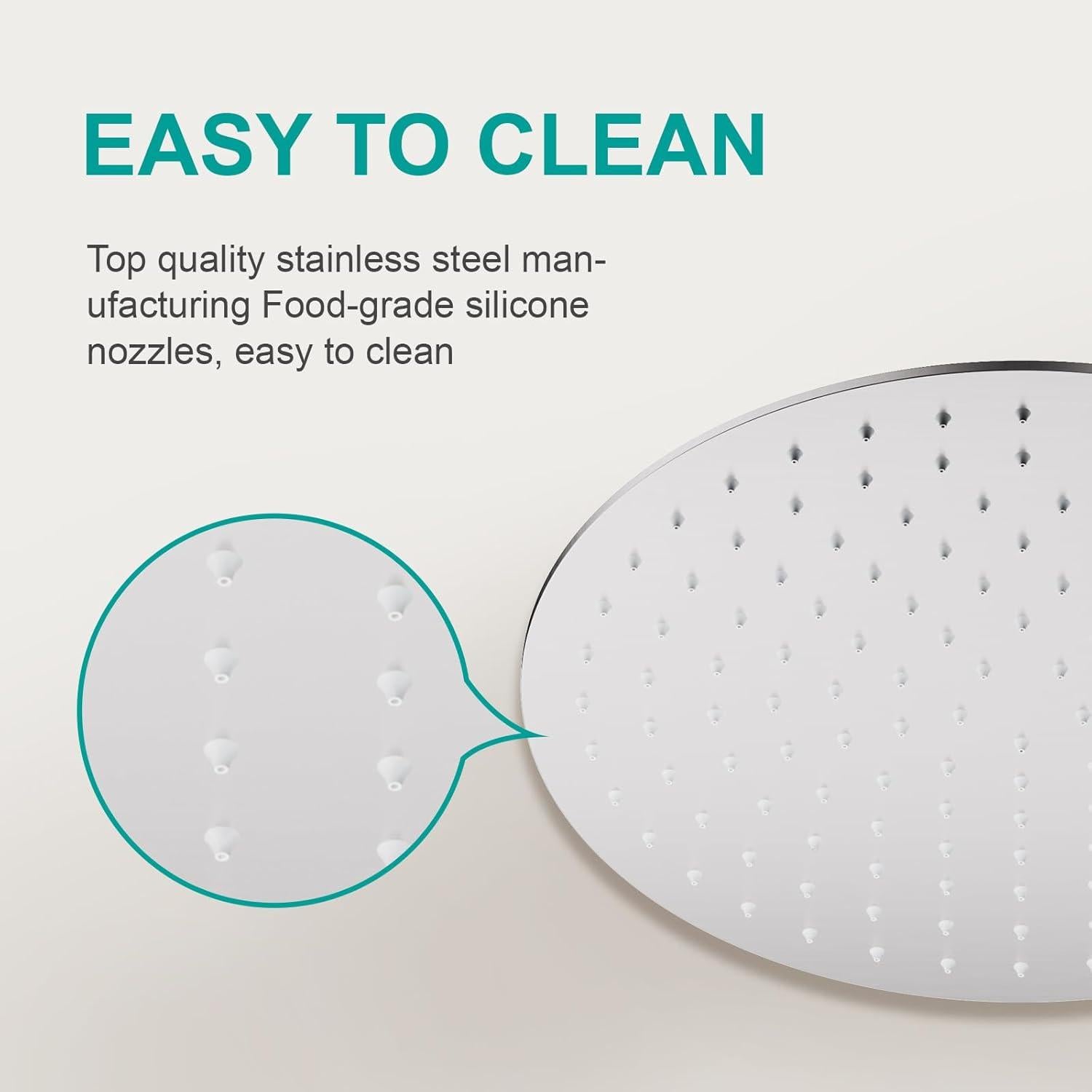 Cabezal de Ducha AULEEND 12" Acero Inoxidable Niquelado