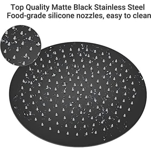 Cabezal de Ducha Redondo NearMoon 30.48 cm Negro Mate