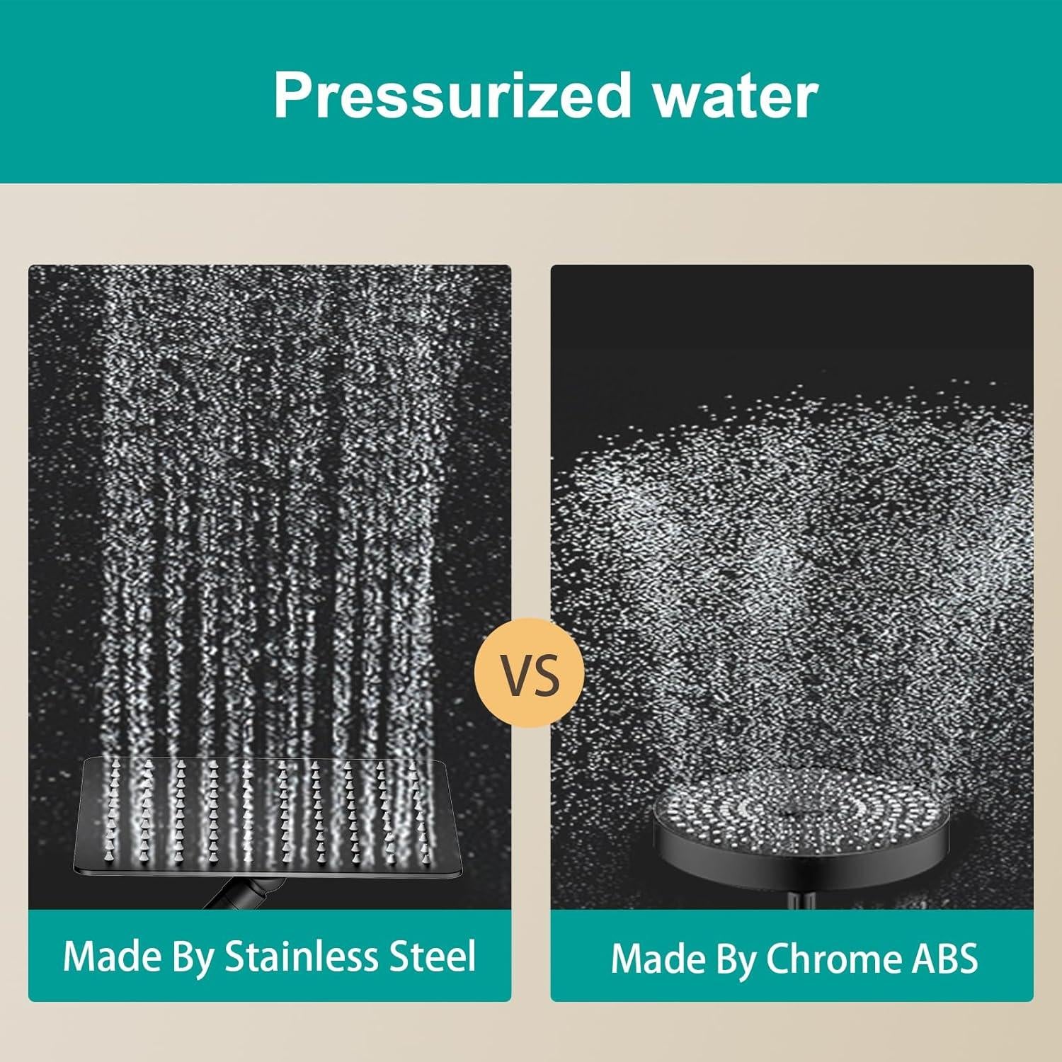 Cabezal de Ducha de Lluvia AULEEND 20 cm Acero Inoxidable Negro