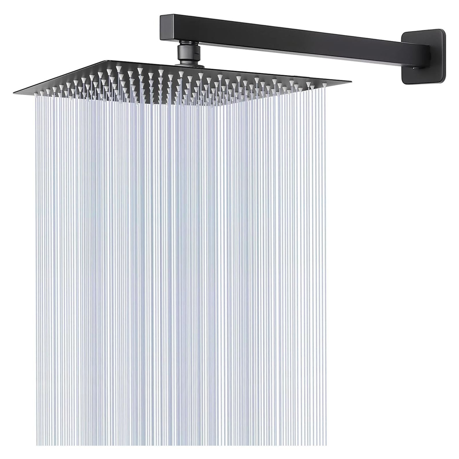 Cabezal de Ducha HarJue 10" Acero Inoxidable Negro Mate