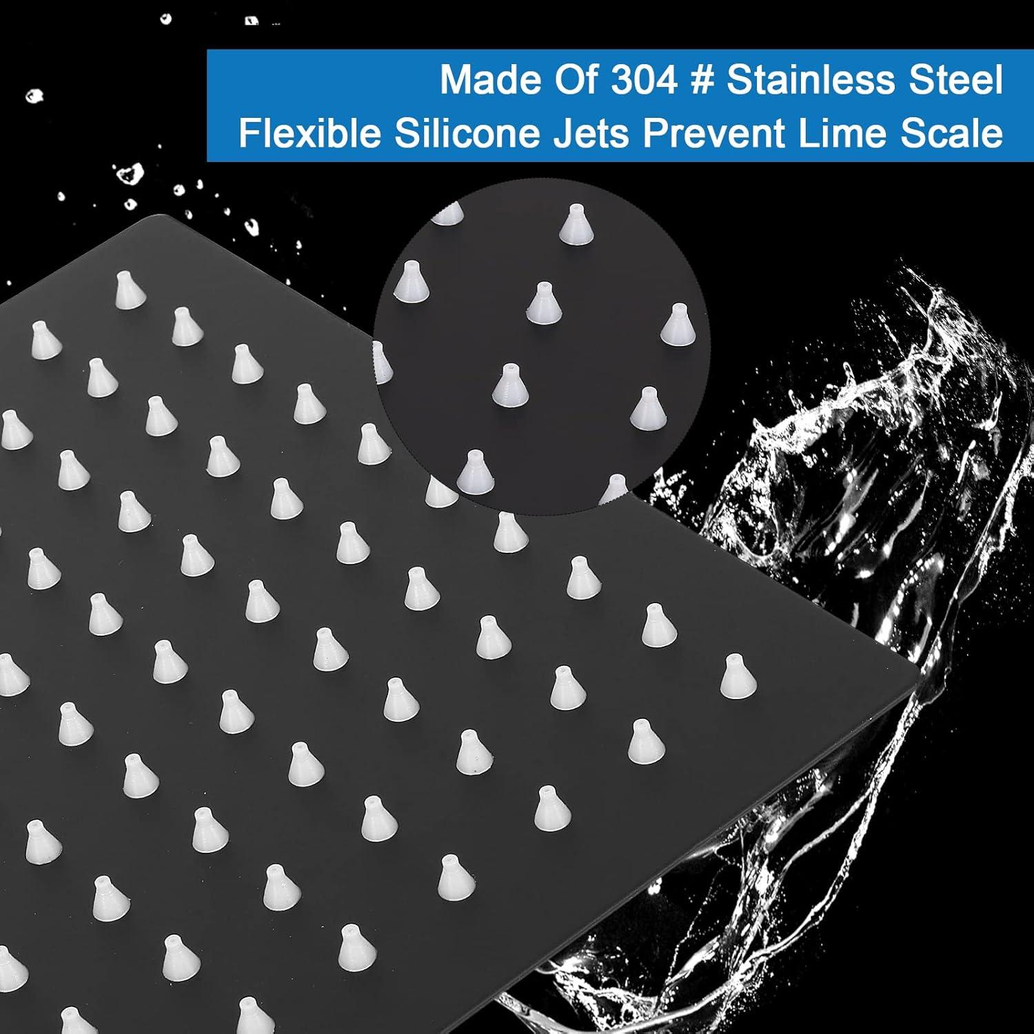 Cabezal de Ducha HarJue 10" Acero Inoxidable Negro Mate