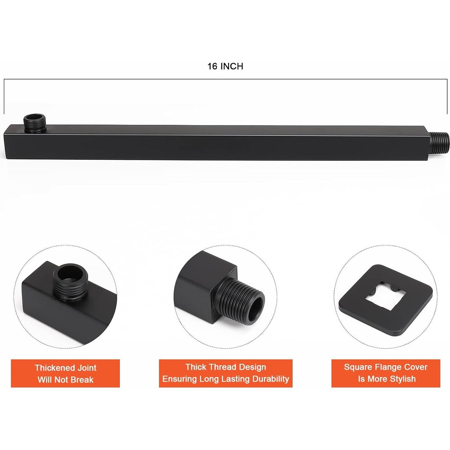 Cabezal de Ducha HarJue 10" Acero Inoxidable Negro Mate