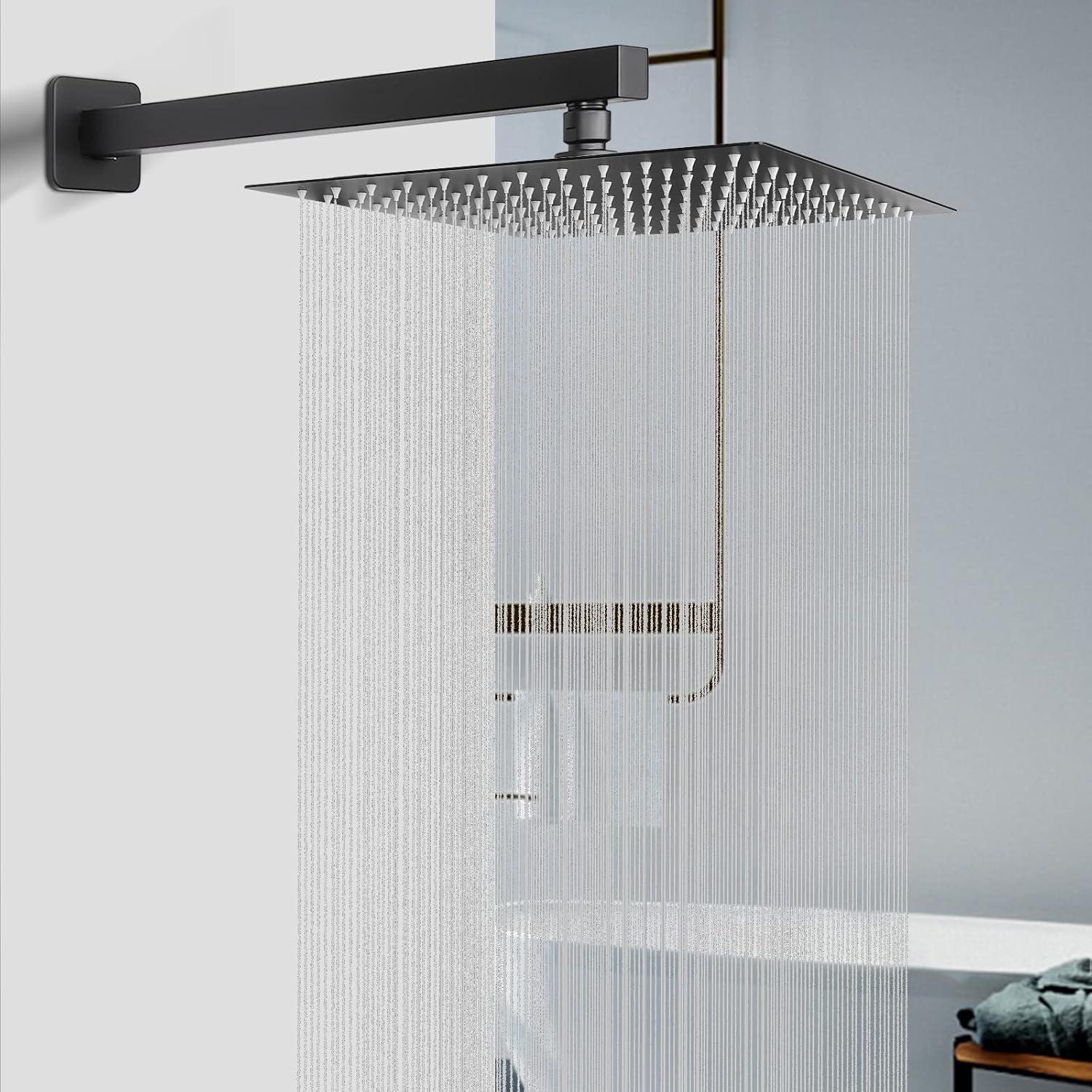 Cabezal de Ducha HarJue 10" Acero Inoxidable Negro Mate