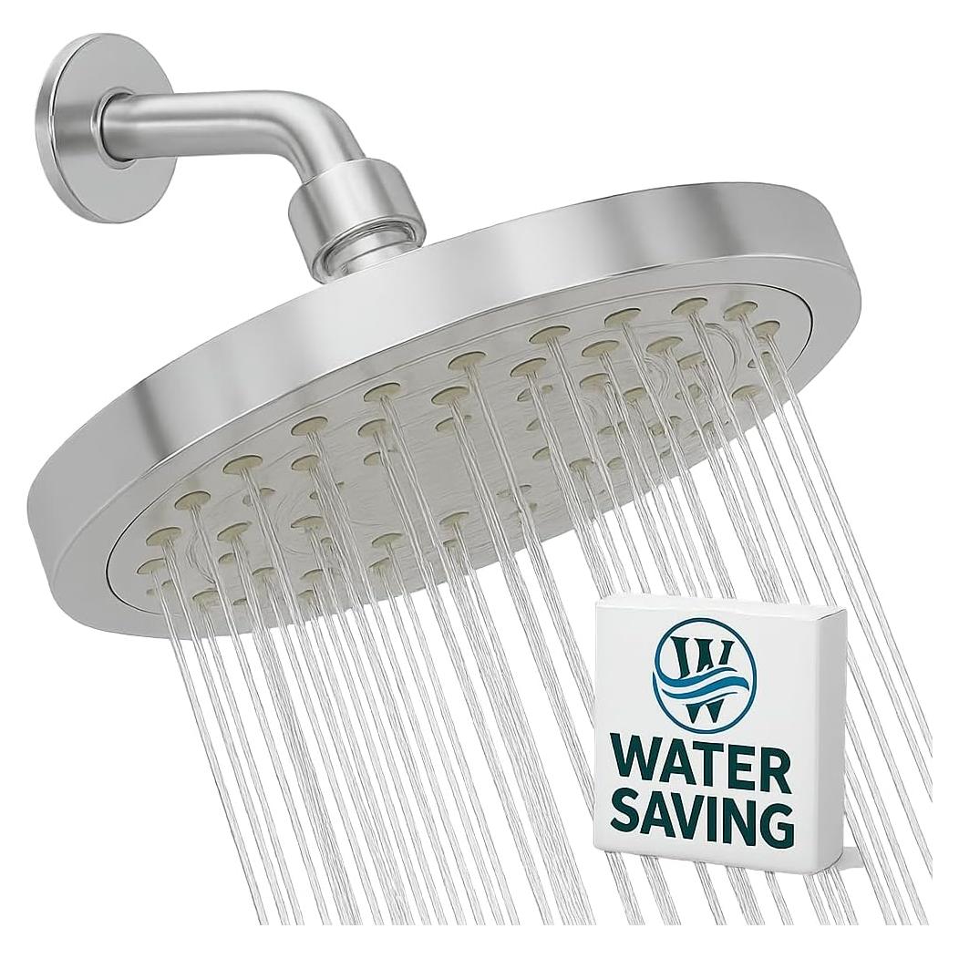 Cabezal de Ducha Ahorra Agua Winthorpe 6,81 L/min Cromo