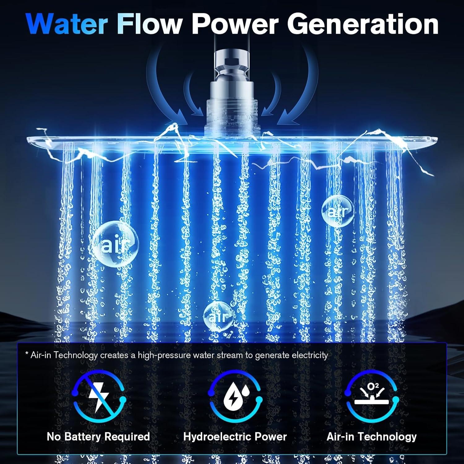 Cabezal de Ducha de Lluvia HUUKE 10" Cromo LED Alta Presión