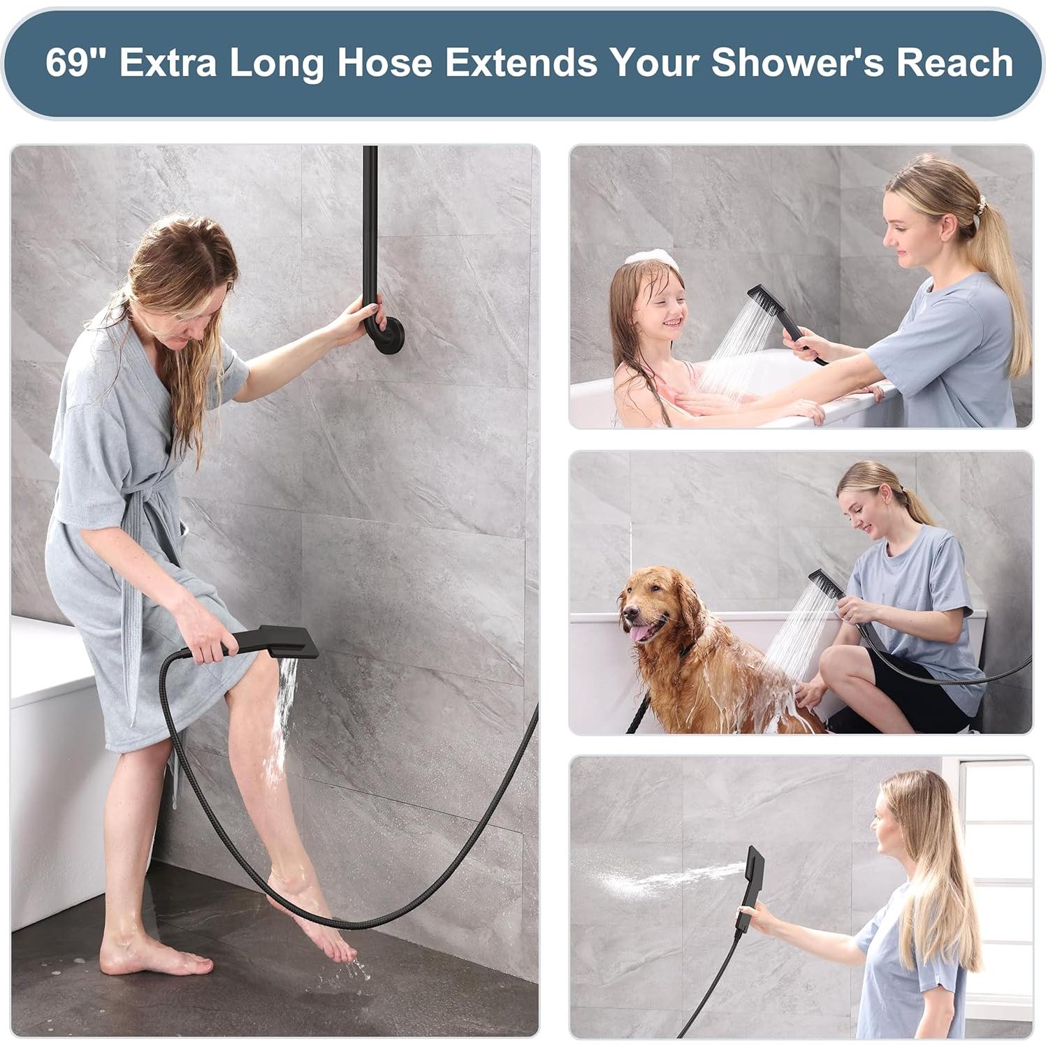 Cabezal de Ducha Doble BRIGHT SHOWERS 8" con Brazo Extensión