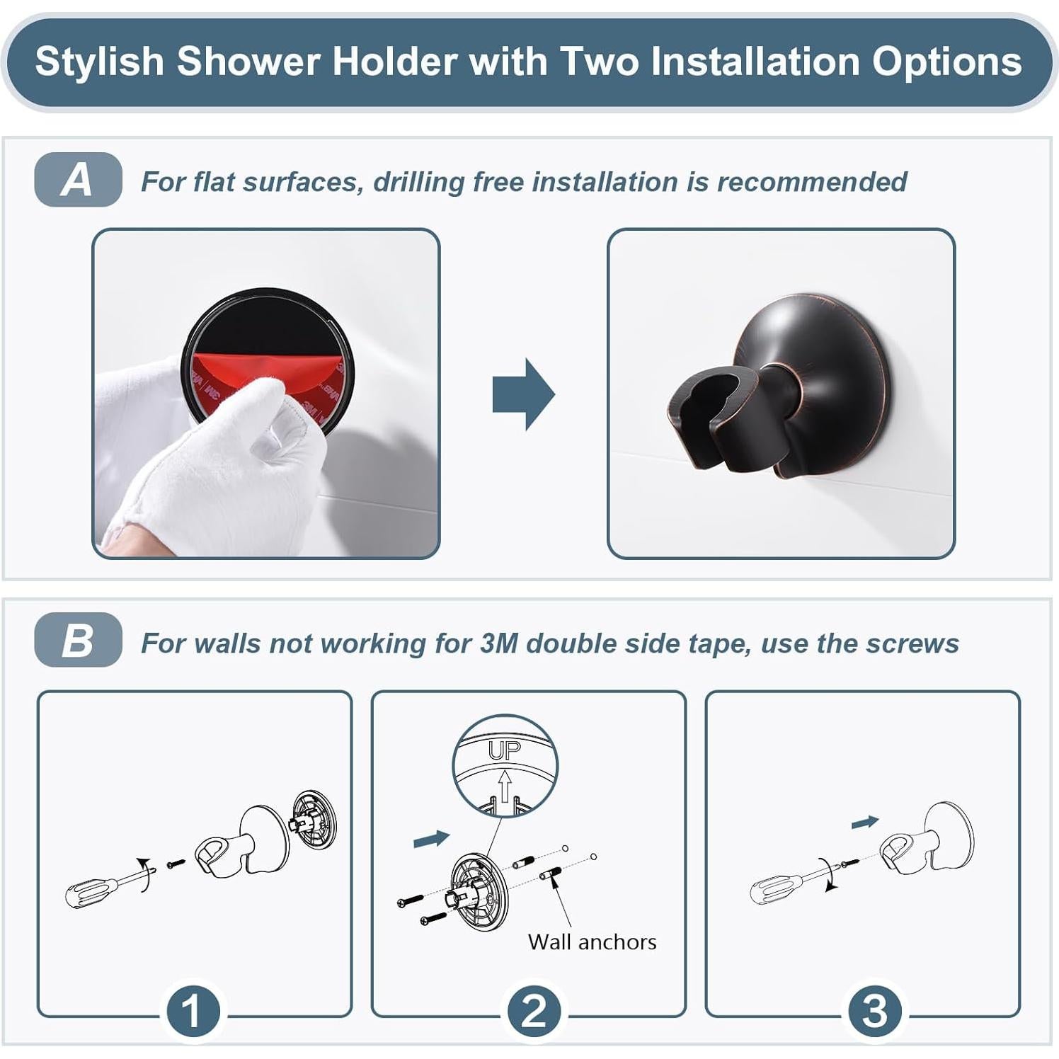 Cabezal de Ducha Doble BRIGHT SHOWERS 8" con Brazo Extensión