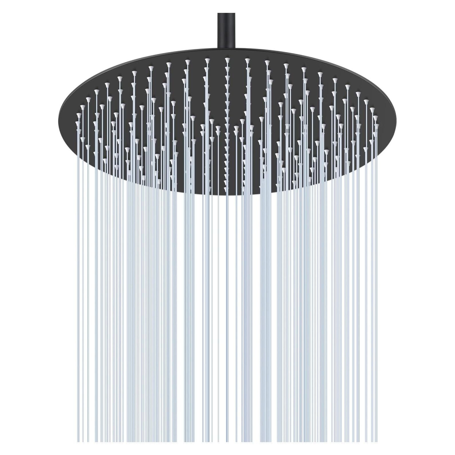 Cabezal de Ducha de Lluvia KINLIV 40 cm Acero Inoxidable Negro Mate