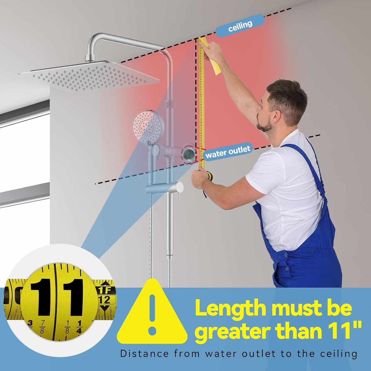 Cabeza de Ducha de Lluvia MakeFit 10" Cromo 2 en 1