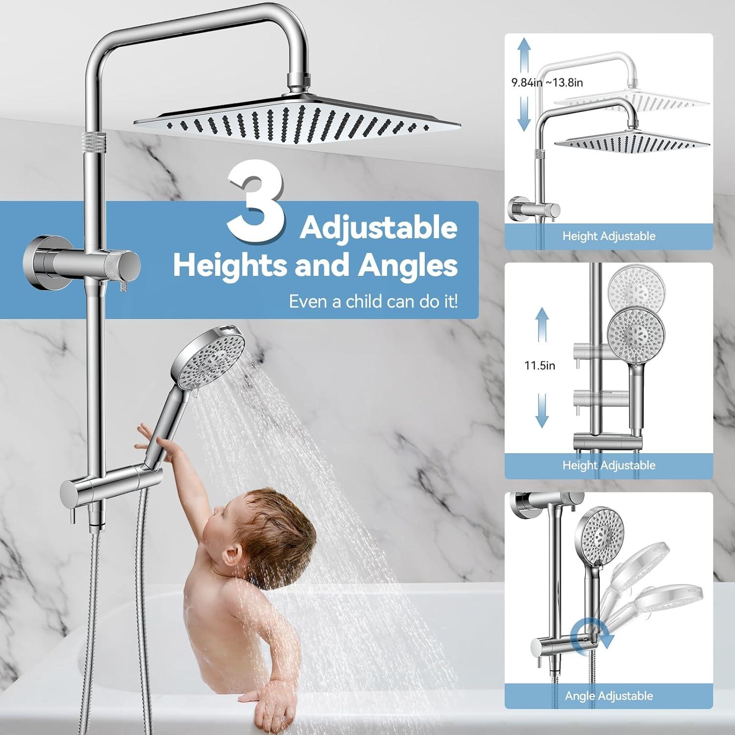 Cabeza de Ducha de Lluvia MakeFit 10" Cromo 2 en 1