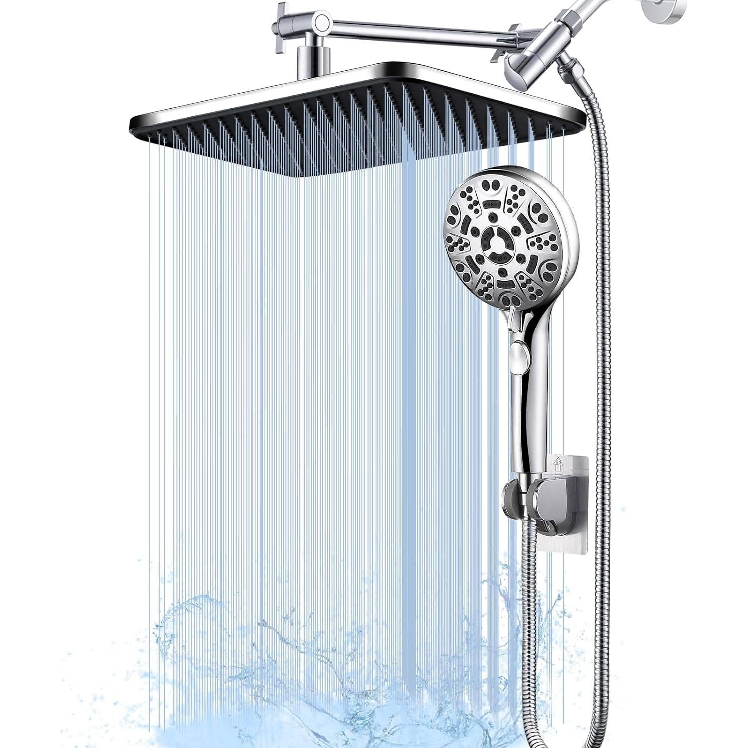 Cabezal de Ducha de Lluvia 14" BSTGZLUXU con Ducha de Mano 8 Modos