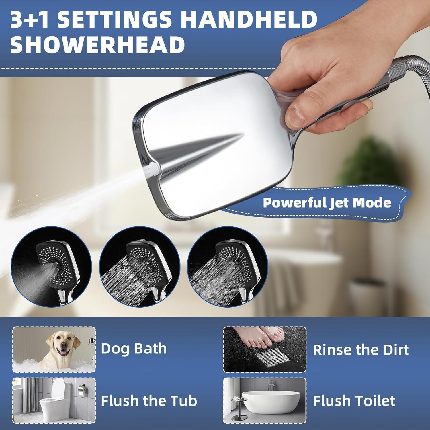 Cabezal de Ducha de Lluvia Psylc 12" Cromo Pulido Doble