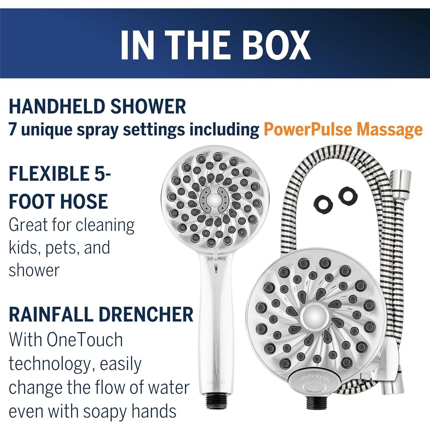 Sistema de Ducha Doble Waterpik XPB-133E 8 Modos Cromo