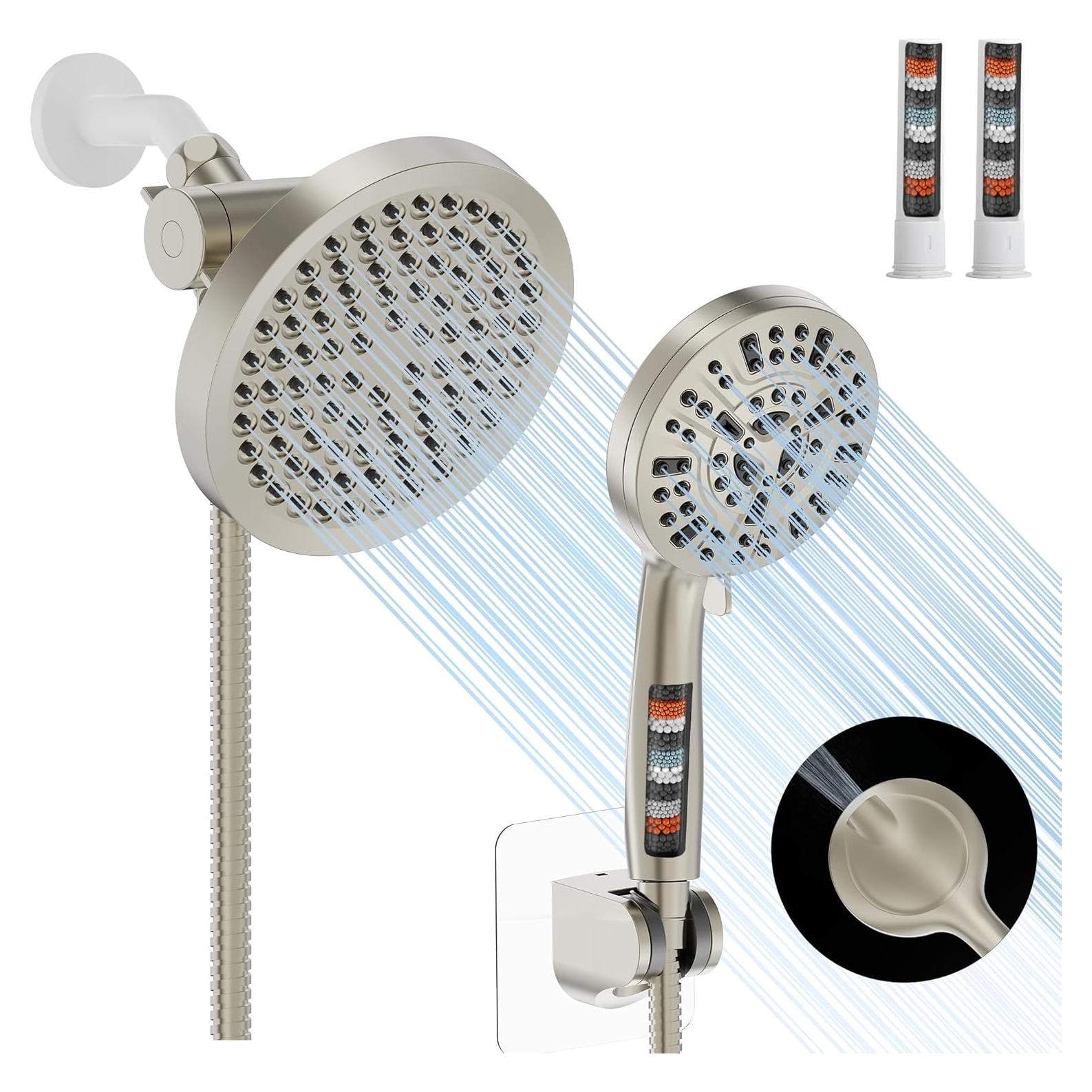 Cabezal de Ducha Doble UltrTxenova 6" y 5" Acero Inoxidable