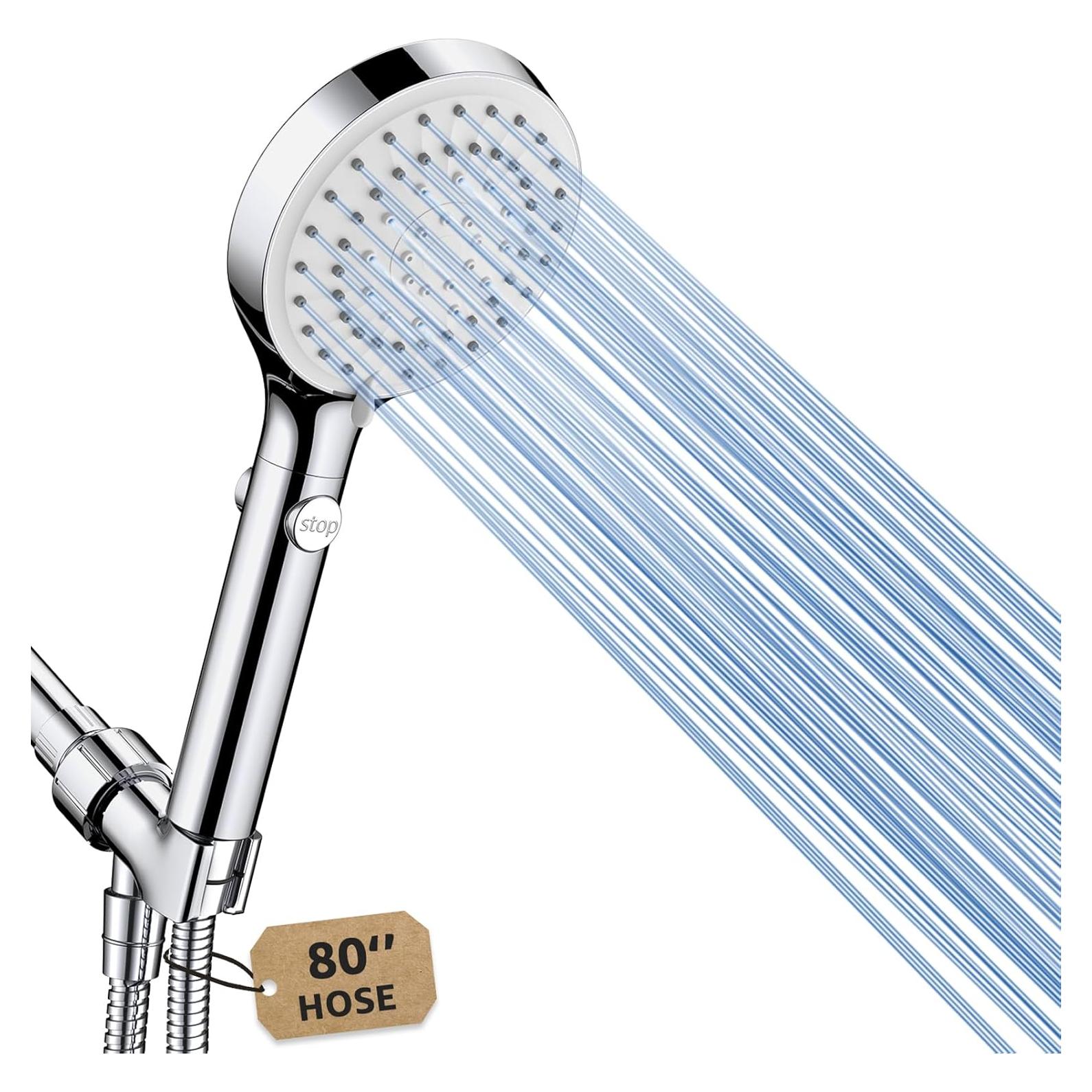 Cabezal de Ducha FASDUNT Cromo 6 Modos 80" Manguera