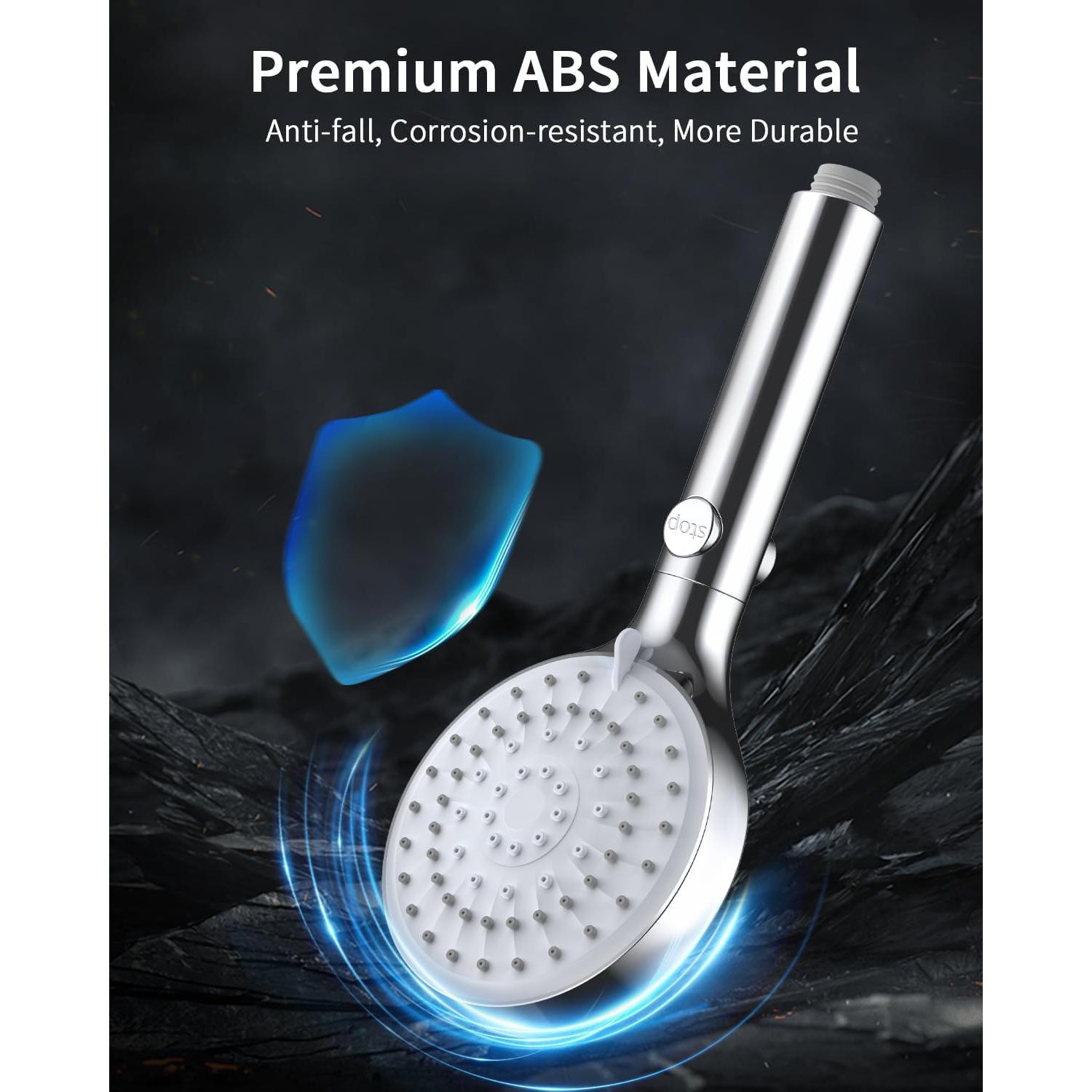 Cabezal de Ducha FASDUNT Cromo 6 Modos 80" Manguera