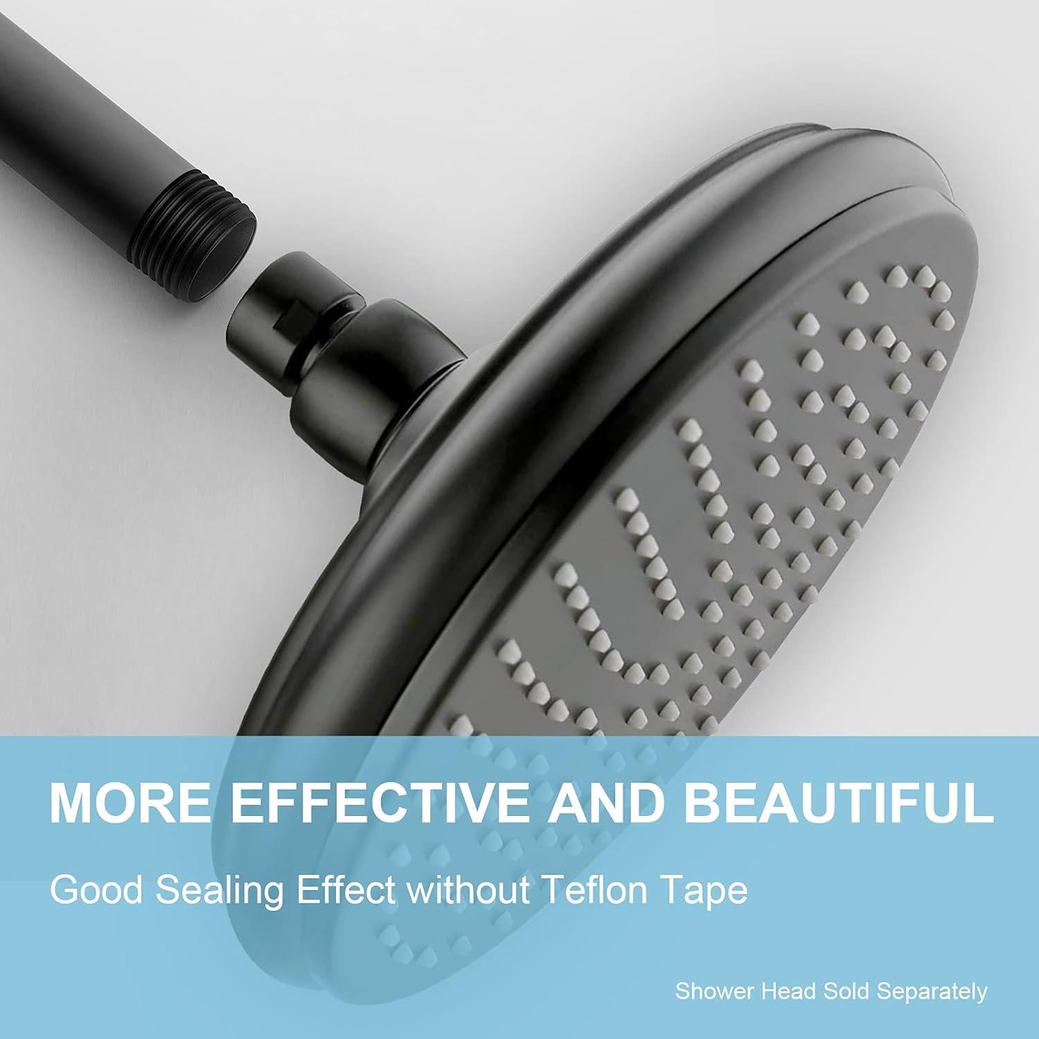 Brazo de Ducha OFFO 15,24 cm Acero Inoxidable Negro Mate