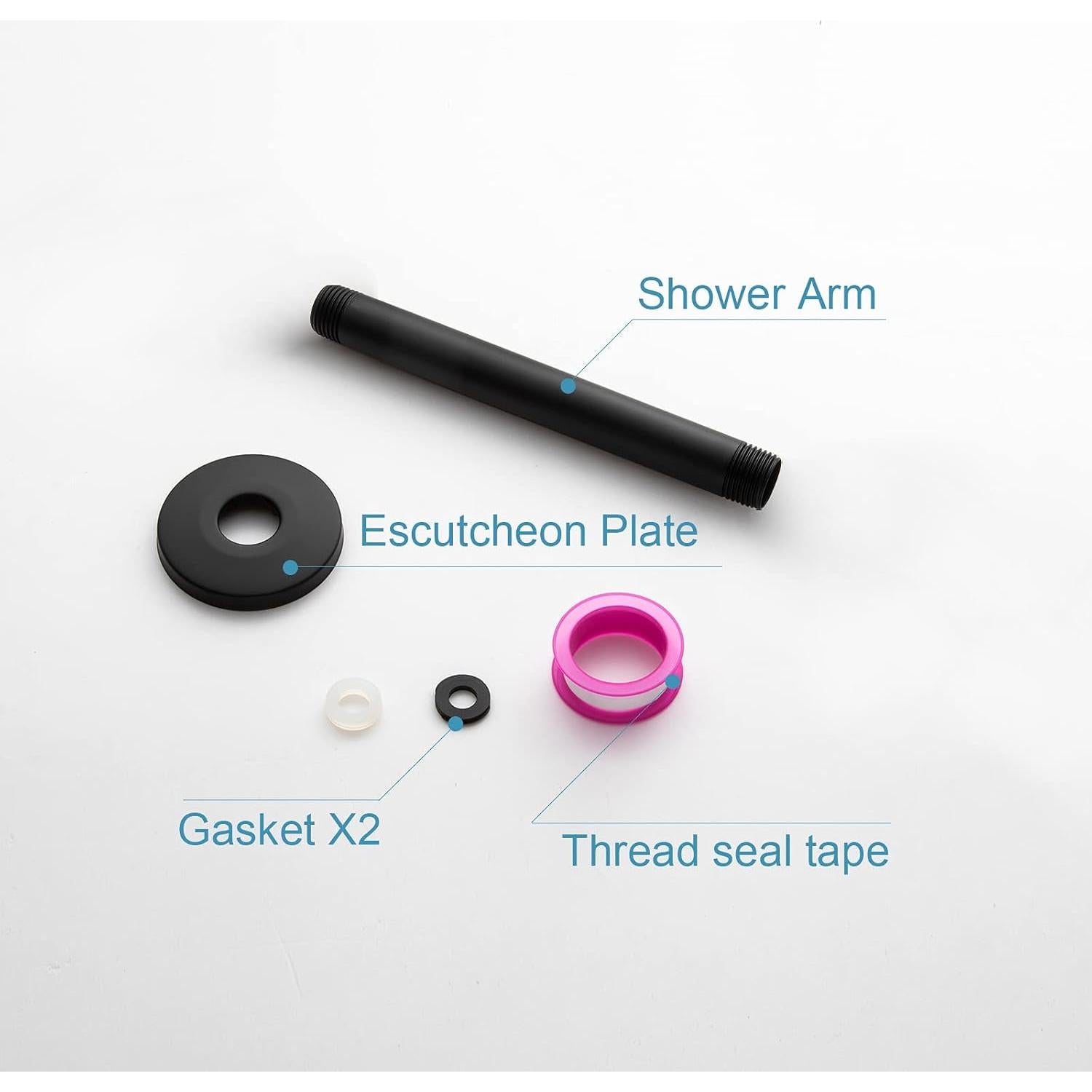 Brazo de Ducha OFFO 15,24 cm Acero Inoxidable Negro Mate