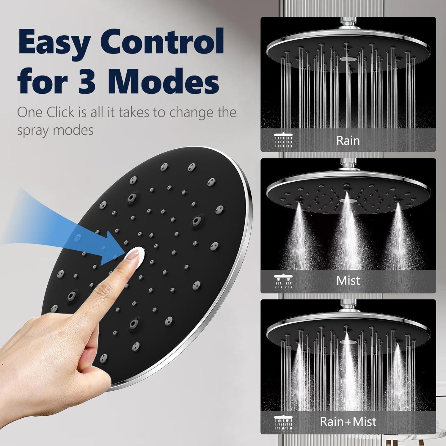 Cabezal de Ducha de Lluvia KOSNEW 22,86 cm con Filtro