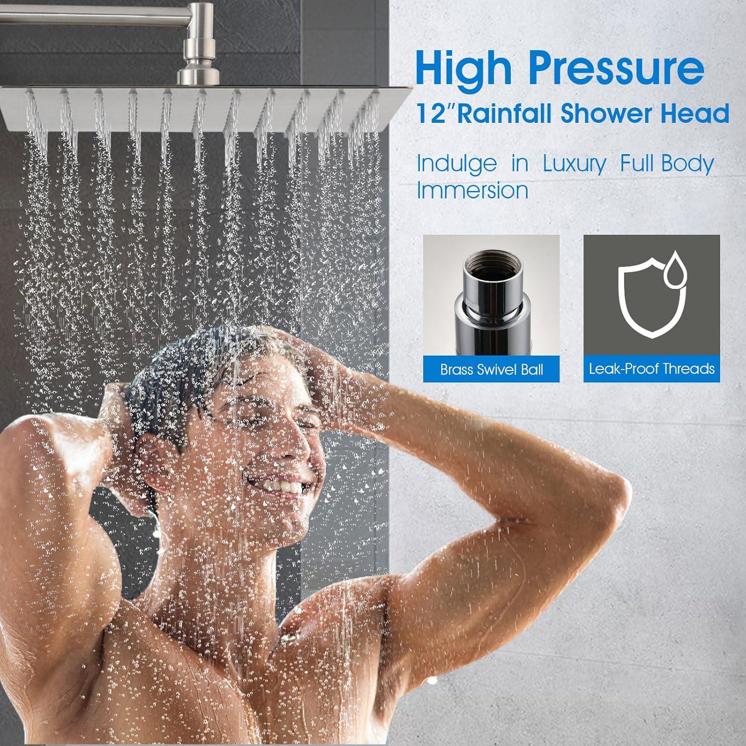 Cabezal de Ducha PDPBath 12" (30,48 cm) con Spray de Mano