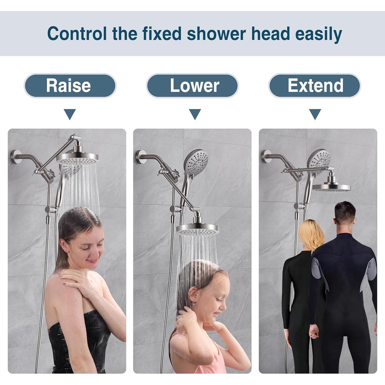 Cabezal de Ducha BRIGHT SHOWERS Doble Alta Presión 9 Modos