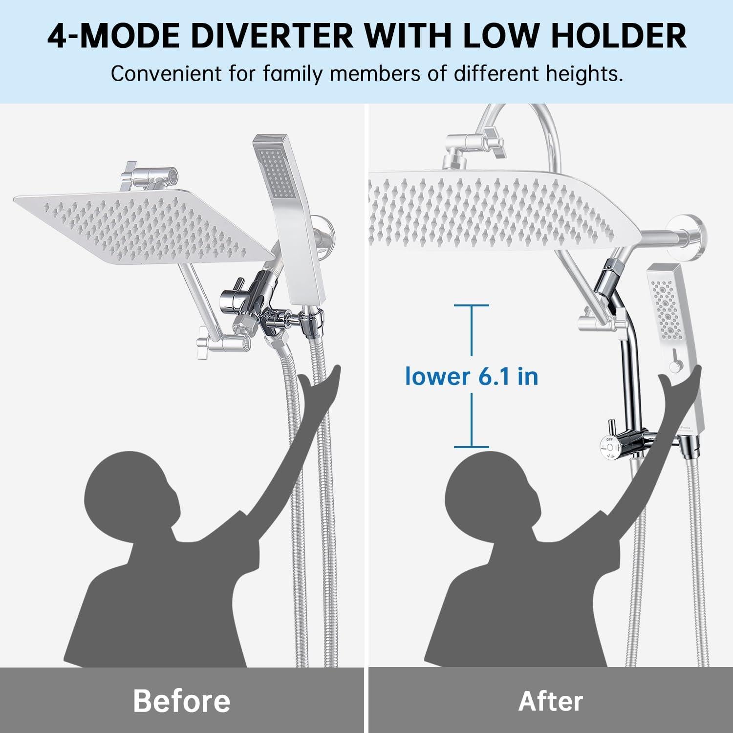 Cabezal de Ducha G-Promise Todo Metal 35,56 cm Cromo