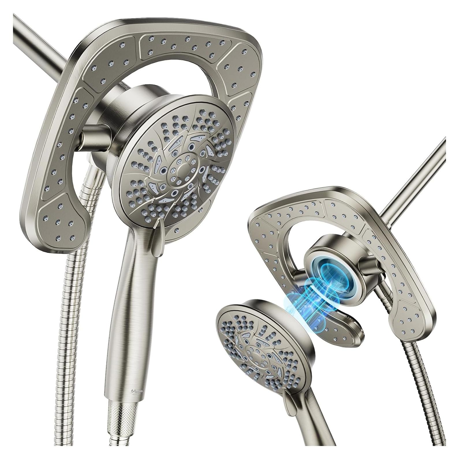 Cabezal de Ducha de Alta Presión YASFEL 2 en 1 Nickel 7.2"
