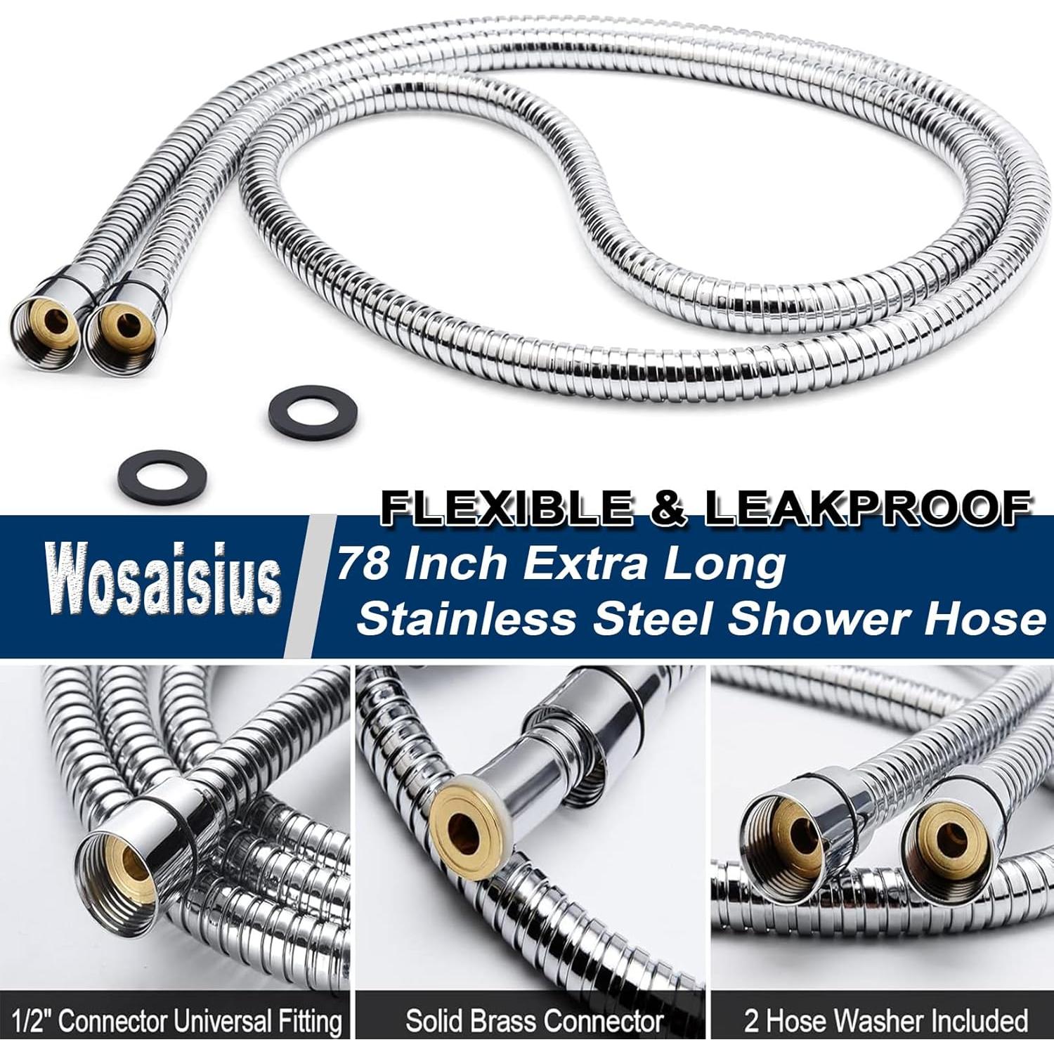 Cabezal de Ducha Doble Wosaisius 6'' Alta Presión Cromo