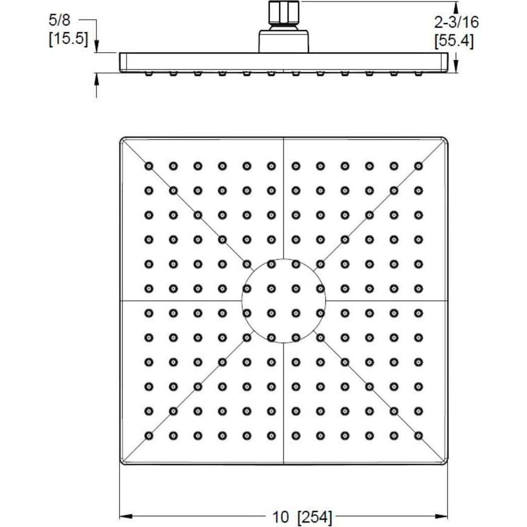 Cabezal de Ducha de Lluvia Pfister USH-04SHW Níquel Pulido 1.75 GPM