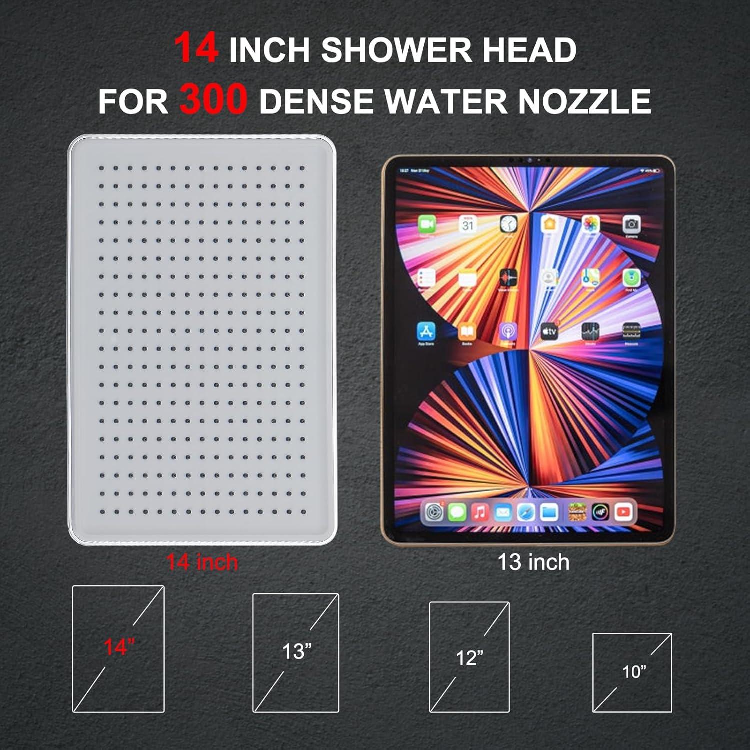Cabezal de Ducha de Lluvia 14" BSTHAONE con Rociador de Mano 8 Modos