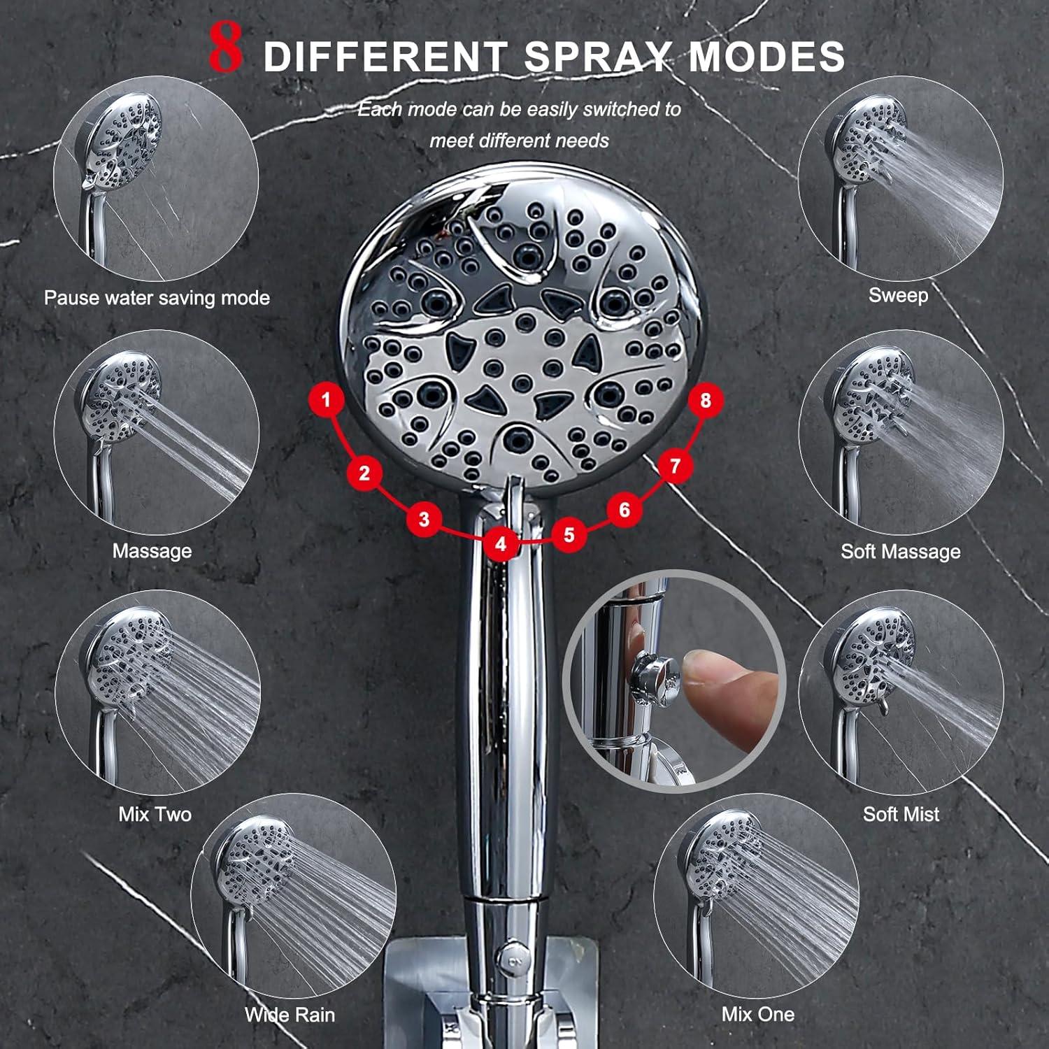 Cabezal de Ducha de Lluvia 14" BSTHAONE con Rociador de Mano 8 Modos