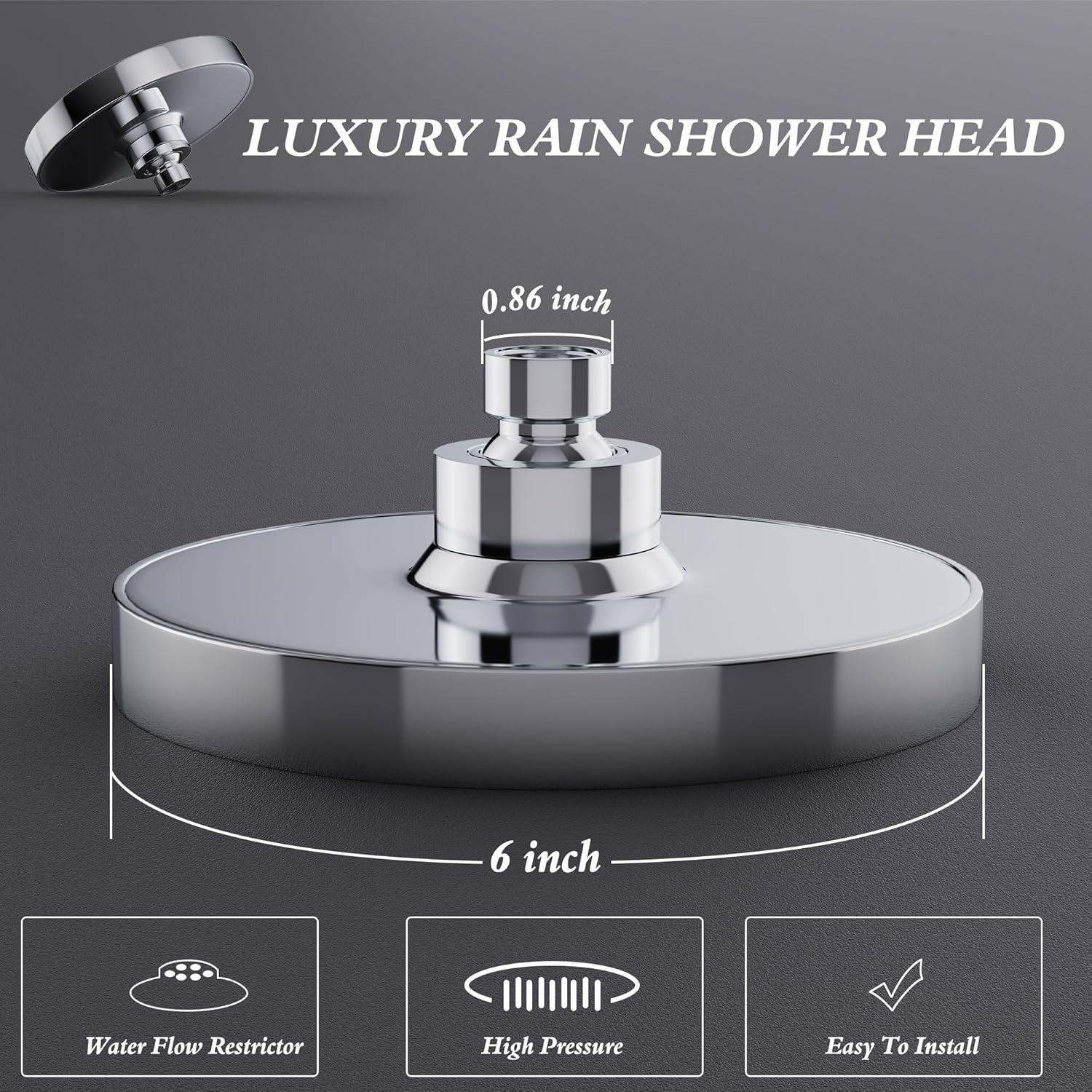 Cabezal de Ducha Alta Presión Cenosa 6 Pulgadas Cromo