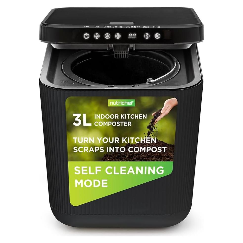Contenedor de Compostaje NutriChef 3L Eléctrico Gris