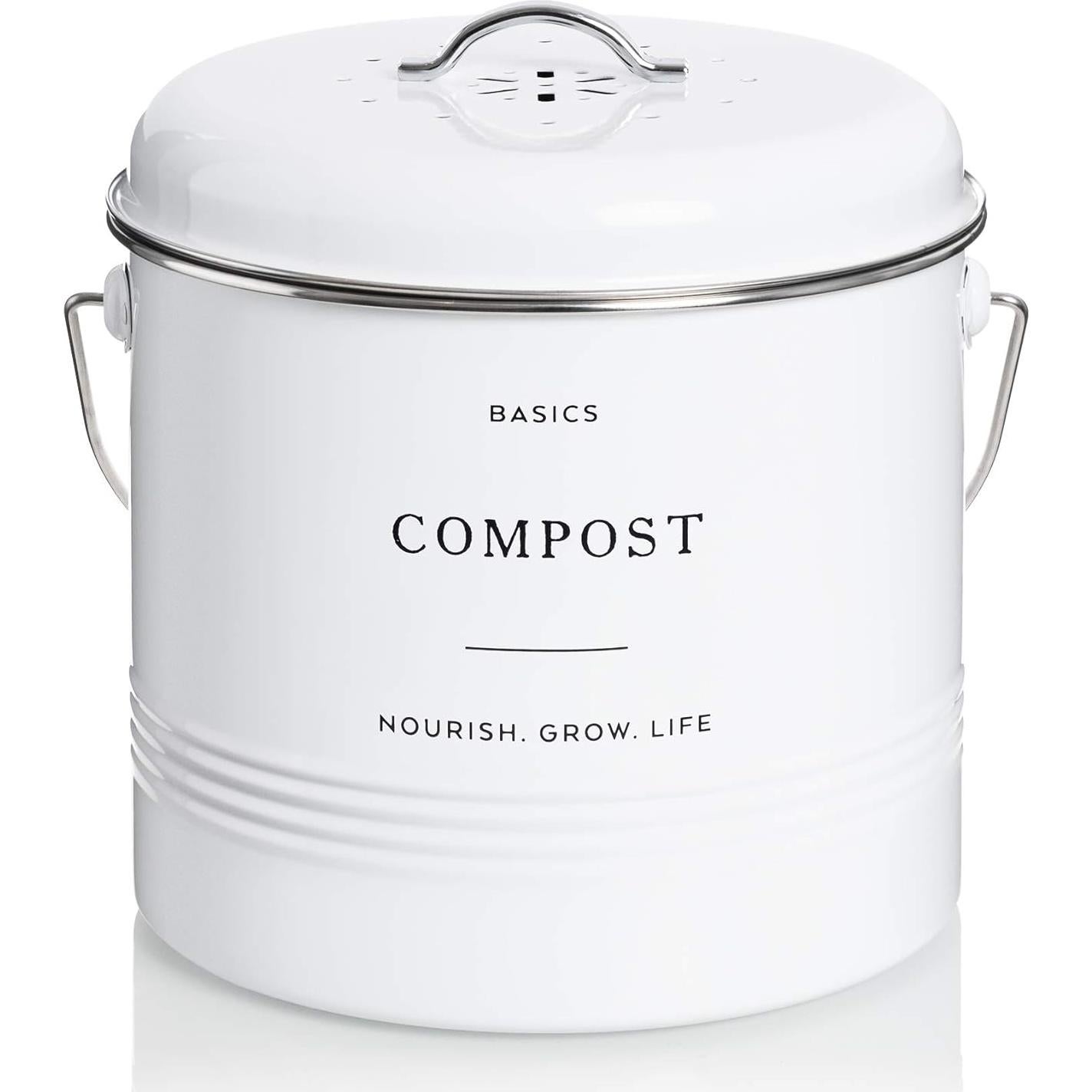 Contenedor de Compostaje D'Lifeful 4.9L Blanco - Sin Olores