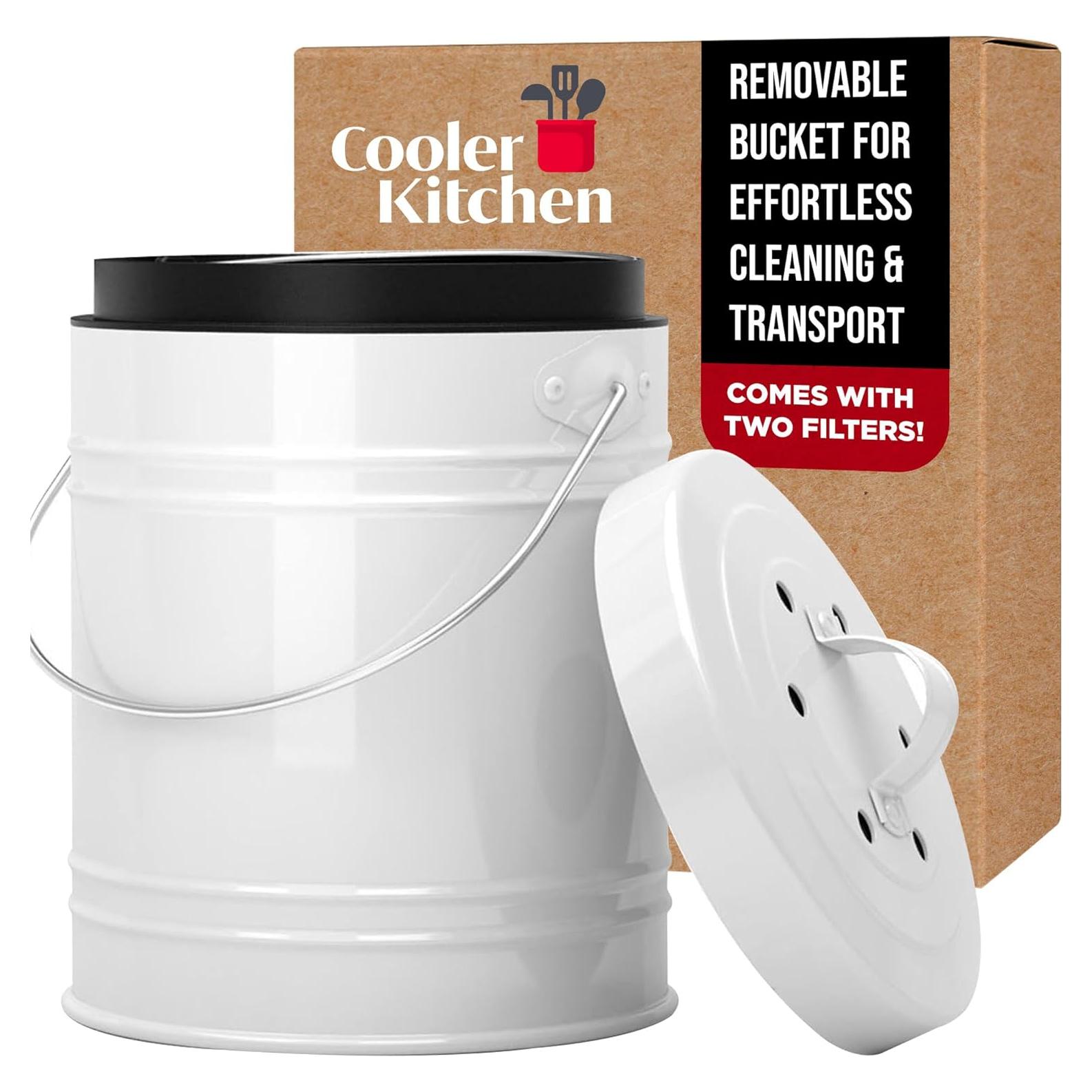 Bin de Compostaje 3L Cooler Kitchen Blanco Sin Olores