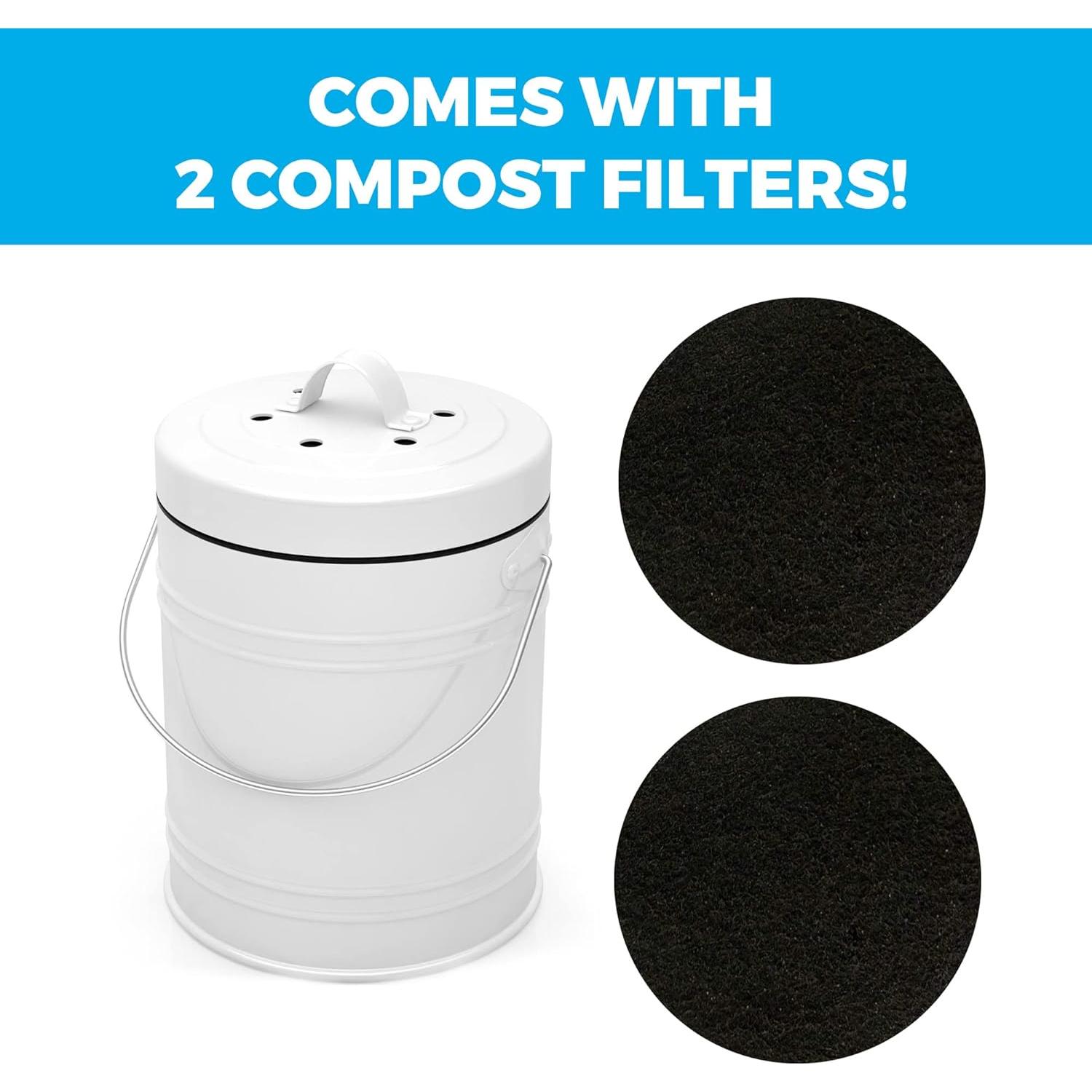 Bin de Compostaje 3L Cooler Kitchen Blanco Sin Olores