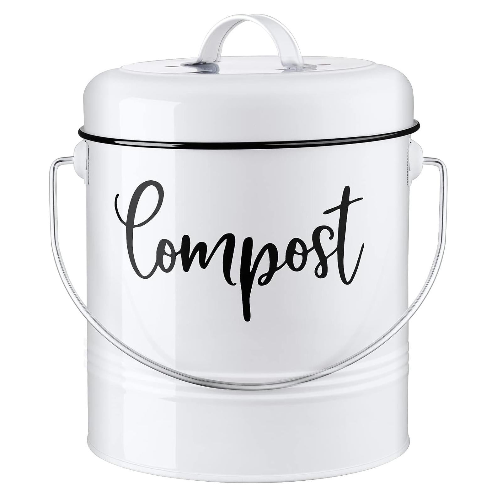 Contenedor de Compost de Cocina DAYYET 1.3 Galones Blanco