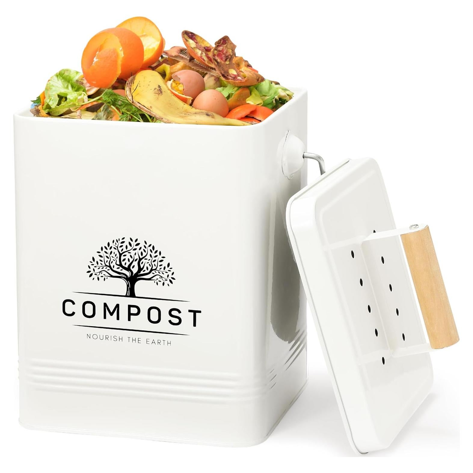 Cubo de Compostaje de Cocina PERFNIQUE 6.43L con Tapa